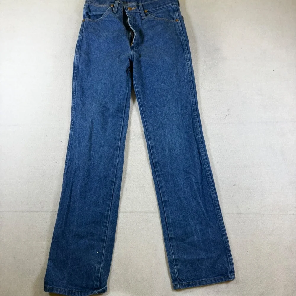 Wrangler Cowboy Cut Slim Fit Blue Jeans Mens 28x32 Straight Leg Western Denim